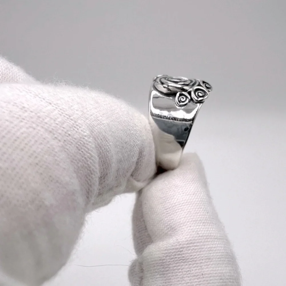 .925 Sterling Silver Roses Ring